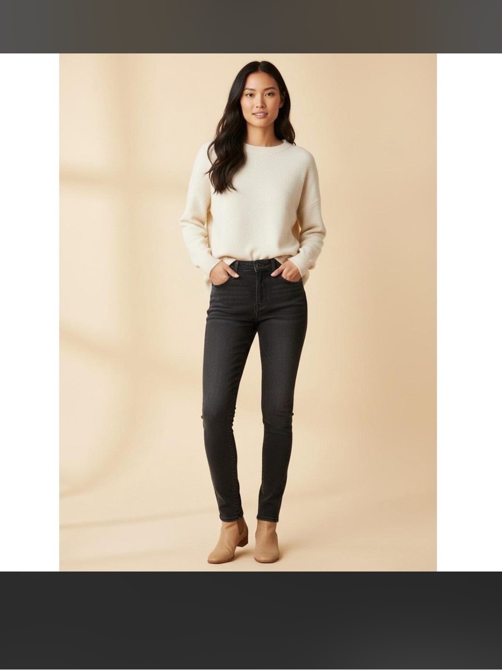 NWT Nicole Miller Luxe Slim Denim Jeans in Black